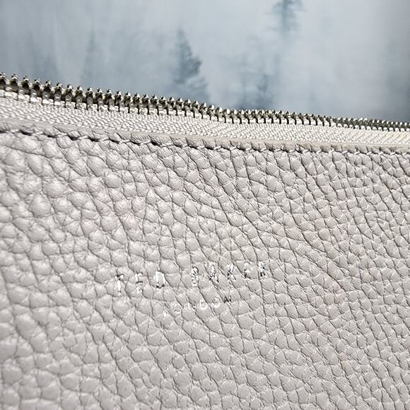 NWT Ted Baker London Pebble Leather Gray Clutch / Chain Crossbody - Picture 5 of 7